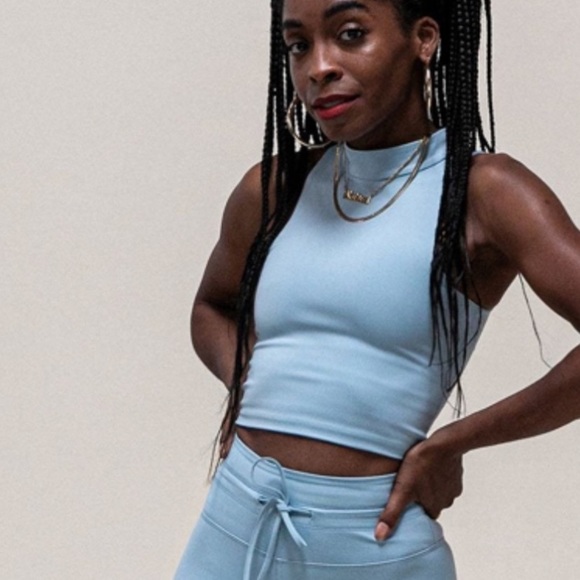 Girlfriend Collective Freddie Crop In Sky NWT - Picture 2 of 7